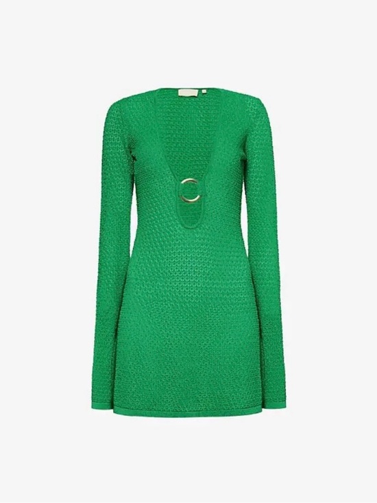 Monday Swimwear Other - NWT MONDAY SWIMWEAR MONTEGO MINI DRESS IN PALM GREEN LUREX LACE L/XL (V)